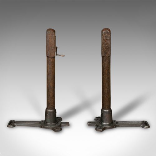 fig 2. Pair Of Antique Lawn Tennis Posts, English, Net Pole Mount, Slazenger, Edwardian