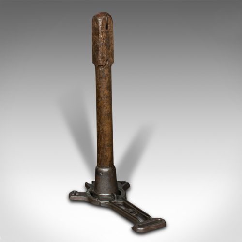 fig 3. Pair Of Antique Lawn Tennis Posts, English, Net Pole Mount, Slazenger, Edwardian