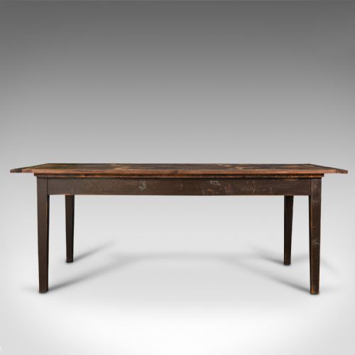 fig 1. Antique Farmhouse Table, English, Pine, Dining, Kitchen, Victorian, Circa 1900