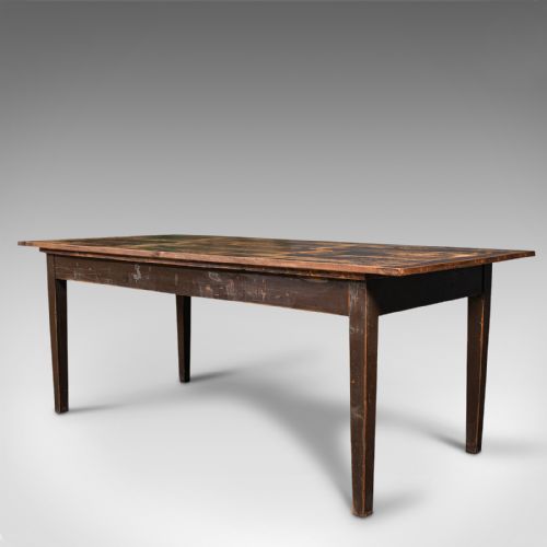 fig 2. Antique Farmhouse Table, English, Pine, Dining, Kitchen, Victorian, Circa 1900