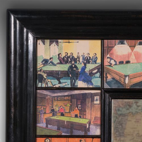 fig 3. Antique Decorative Billiard Mirror, English, Ceramic Tiles, Snooker, Edwardian
