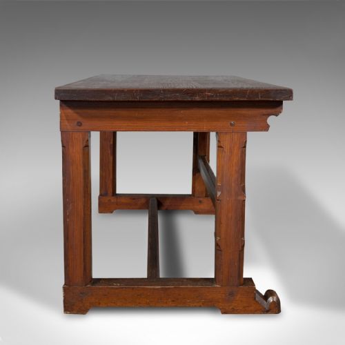 fig 2. Antique Serving Table, English, Pitch Pine, Pugin, Ecclesiastical, Victorian