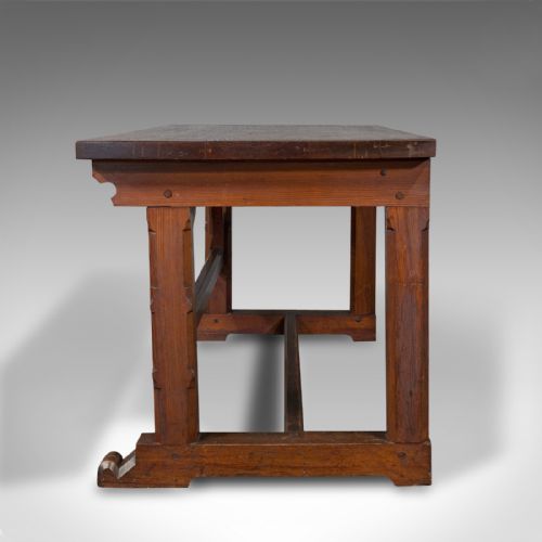 fig 3. Antique Serving Table, English, Pitch Pine, Pugin, Ecclesiastical, Victorian