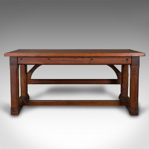 fig 4. Antique Serving Table, English, Pitch Pine, Pugin, Ecclesiastical, Victorian