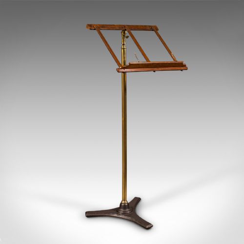 fig 1. Antique Music Stand, English, Adjustable, Recital, Lectern Rest, Victorian, 1870