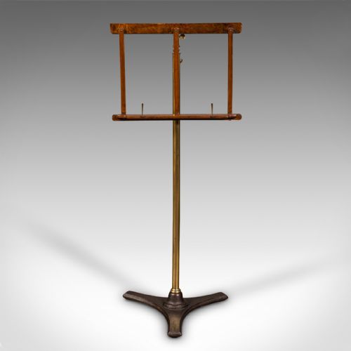 fig 2. Antique Music Stand, English, Adjustable, Recital, Lectern Rest, Victorian, 1870