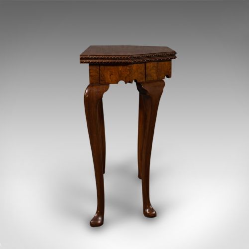 fig 3. Antique Fold Over Card Table, English Walnut, Games, Georgian Revival, Edwardian