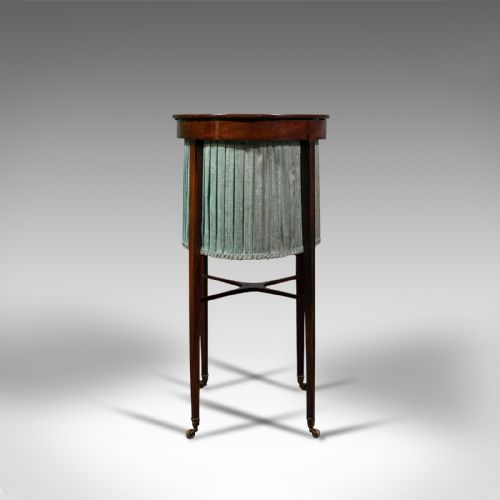 ANTIQUE SEWING TABLE ENGLISH MAHOGANY SILK COTTON WORK REGENCY CIRCA 1820 - ADDITIONAL PHOTO 3
