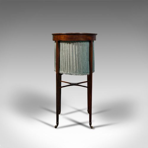ANTIQUE SEWING TABLE ENGLISH MAHOGANY SILK COTTON WORK REGENCY CIRCA 1820 - ADDITIONAL PHOTO 4