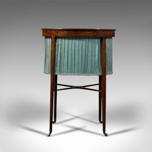 ANTIQUE SEWING TABLE ENGLISH MAHOGANY SILK COTTON WORK REGENCY CIRCA 1820 - ADDITIONAL PHOTO 5