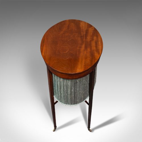 ANTIQUE SEWING TABLE ENGLISH MAHOGANY SILK COTTON WORK REGENCY CIRCA 1820 - ADDITIONAL PHOTO 8