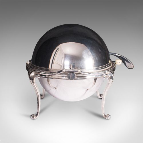 Antique Rollover Butter Dish, English, Silver Plate, Soup Tureen, Victorian