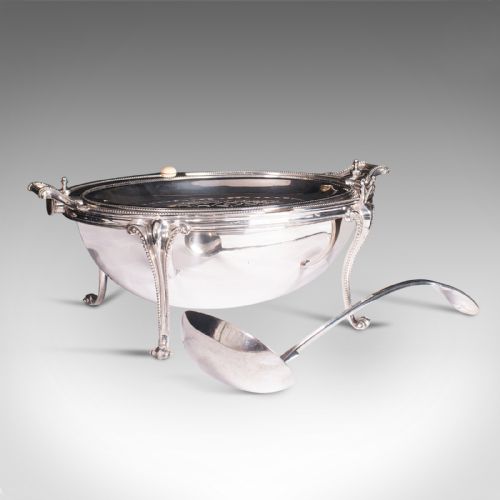 fig 3. Antique Rollover Butter Dish, English, Silver Plate, Soup Tureen, Victorian