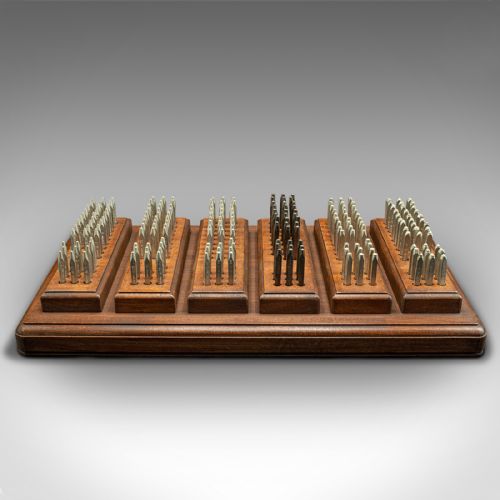 fig 1. Antique Engineer's Letter Punch Set, English, Craftsman, Tool Block, Victorian