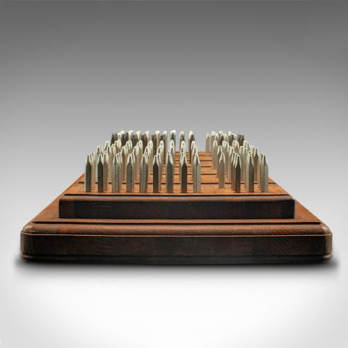 fig 3. Antique Engineer's Letter Punch Set, English, Craftsman, Tool Block, Victorian