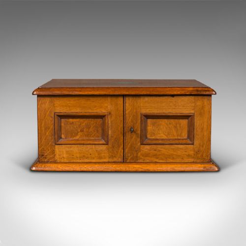 fig 2. Antique Canteen, English, Oak, Campaign Cutlery, Specimen Drawers, Edwardian