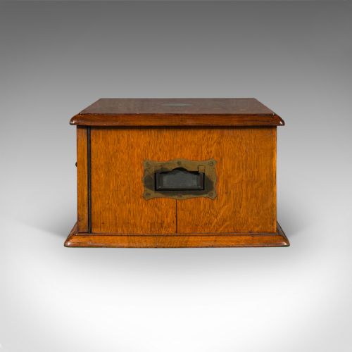 fig 4. Antique Canteen, English, Oak, Campaign Cutlery, Specimen Drawers, Edwardian