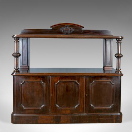 fig 1. Antique Buffet Sideboard, English, Victorian, Mahogany, Server, Circa 1880
