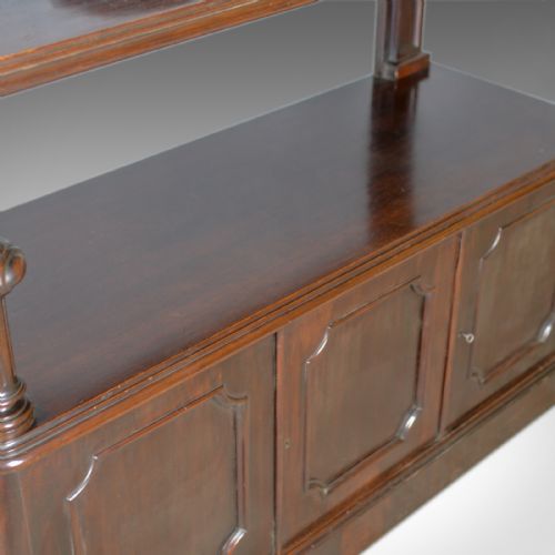 fig 4. Antique Buffet Sideboard, English, Victorian, Mahogany, Server, Circa 1880