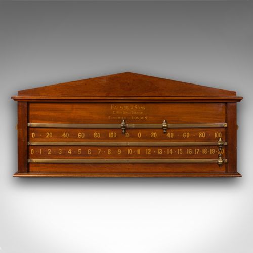 fig 1. Antique Billiards Scoreboard, English, Snooker, Palmer & Sons, London, Edwardian