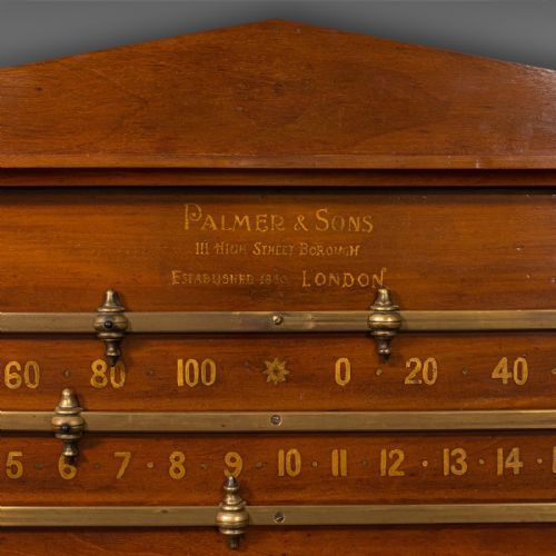 fig 3. Antique Billiards Scoreboard, English, Snooker, Palmer & Sons, London, Edwardian