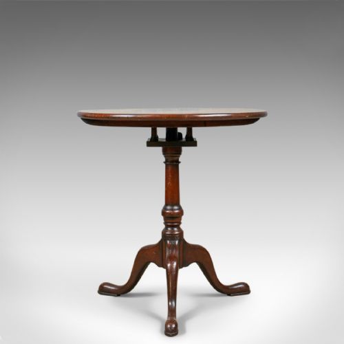 Antique Tilt-top Side Table, English, Georgian, Mahogany, Wine, Circa 1800