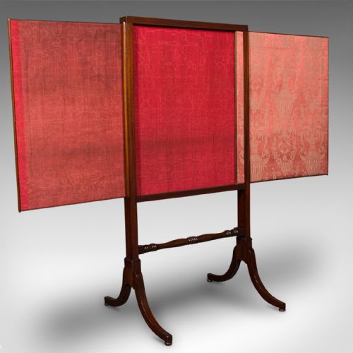 Antique Extending Fire Screen, English, Fireside Shield, Victorian, Circa 1860