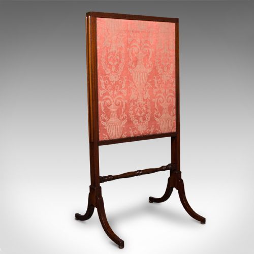 fig 1. Antique Extending Fire Screen, English, Fireside Shield, Victorian, Circa 1860