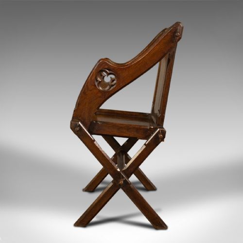 ANTIQUE GLASTONBURY CHAIR ENGLISH PITCH PINE ARMCHAIR GOTHIC TASTE VICTORIAN - ADDITIONAL PHOTO 4