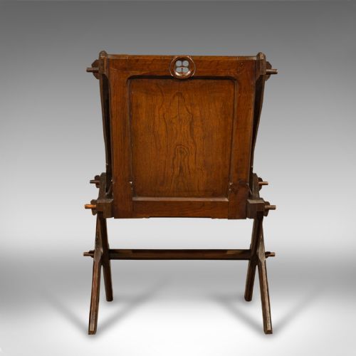 ANTIQUE GLASTONBURY CHAIR ENGLISH PITCH PINE ARMCHAIR GOTHIC TASTE VICTORIAN - ADDITIONAL PHOTO 5