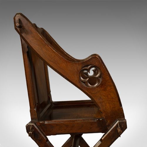ANTIQUE GLASTONBURY CHAIR ENGLISH PITCH PINE ARMCHAIR GOTHIC TASTE VICTORIAN - ADDITIONAL PHOTO 8