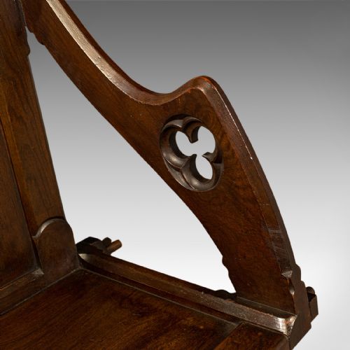ANTIQUE GLASTONBURY CHAIR ENGLISH PITCH PINE ARMCHAIR GOTHIC TASTE VICTORIAN - ADDITIONAL PHOTO 10