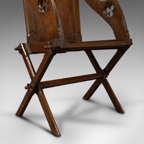 ANTIQUE GLASTONBURY CHAIR ENGLISH PITCH PINE ARMCHAIR GOTHIC TASTE VICTORIAN - ADDITIONAL PHOTO 11