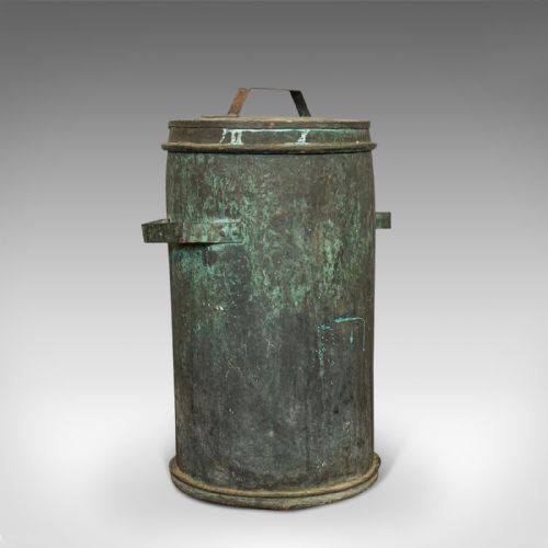 Antique Grain Bin, French, Copper, Farmhouse Silo, Fireside, Victorian, C.1890