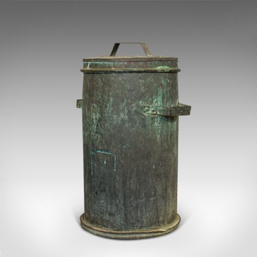 fig 2. Antique Grain Bin, French, Copper, Farmhouse Silo, Fireside, Victorian, C.1890