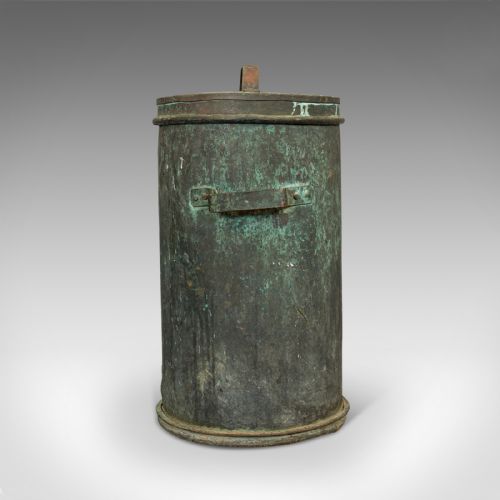 fig 3. Antique Grain Bin, French, Copper, Farmhouse Silo, Fireside, Victorian, C.1890