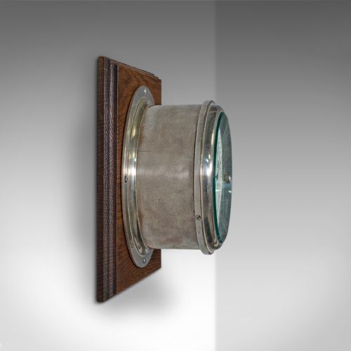 fig 1. Antique Ship's Bulkhead Barometer, English Brass, Maritime Instrument, Victorian