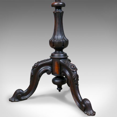 fig 4. Antique Pole Screen, English, Regency, Fire Screen, Rosewood, Crewelwork c.1820