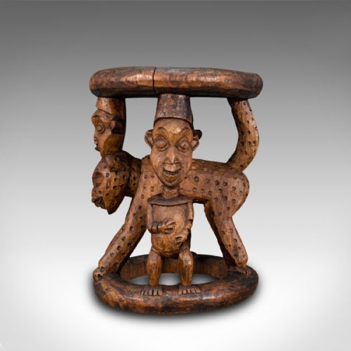 fig 2. Antique Yoruba Stool, West African, Benin Kingdom, Ceremonial, Circa 1900