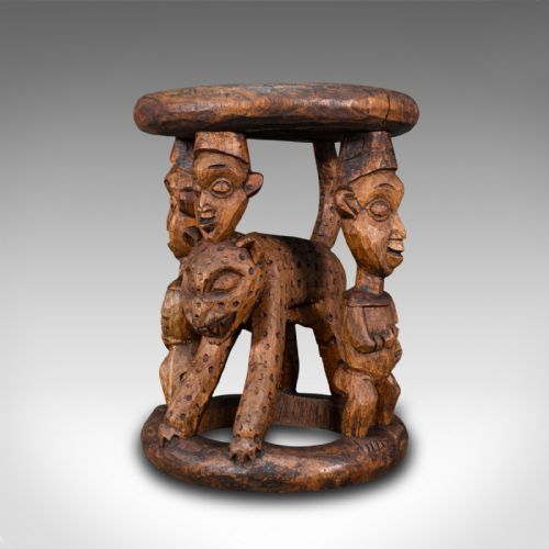 fig 3. Antique Yoruba Stool, West African, Benin Kingdom, Ceremonial, Circa 1900