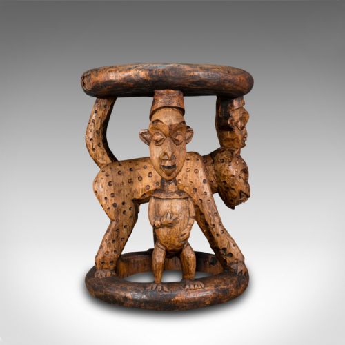 fig 4. Antique Yoruba Stool, West African, Benin Kingdom, Ceremonial, Circa 1900