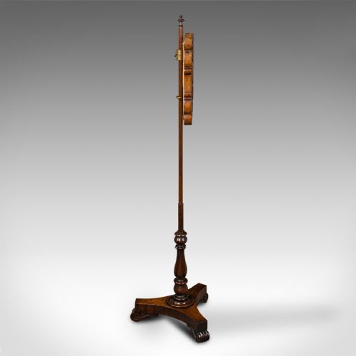 ANTIQUE ADJUSTABLE POLE SCREEN ENGLISH FIRESIDE SHIELD REGENCY CIRCA 1820 - ADDITIONAL PHOTO 1