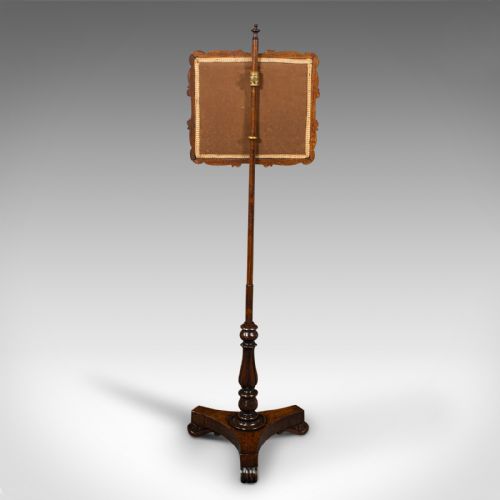 ANTIQUE ADJUSTABLE POLE SCREEN ENGLISH FIRESIDE SHIELD REGENCY CIRCA 1820 - ADDITIONAL PHOTO 3