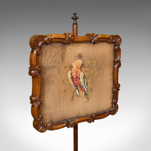 ANTIQUE ADJUSTABLE POLE SCREEN ENGLISH FIRESIDE SHIELD REGENCY CIRCA 1820 - ADDITIONAL PHOTO 6