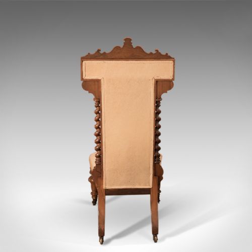 fig 3. Antique Prie Dieu Chair, Needlepoint Seat, English Victorian Rosewood c.1850