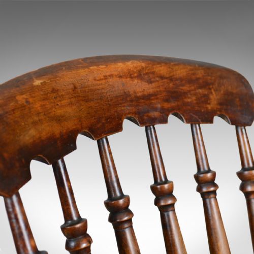 fig 3. Antique, Elbow Chair, English, Victorian, Stick Back Windsor, Elm, Circa 1880