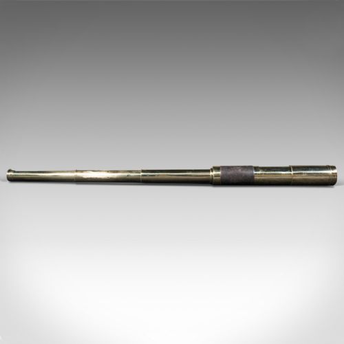 fig 2. Antique 3 Draw Telescope, English, Brass, Terrestrial Refractor, Victorian, 1900
