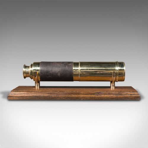 fig 3. Antique 3 Draw Telescope, English, Brass, Terrestrial Refractor, Victorian, 1900