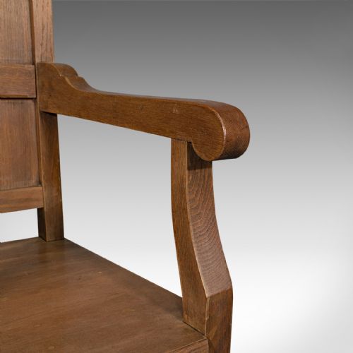 ANTIQUE ELBOW CHAIR OAK HALL CARVER ARMCHAIR ECCLESIASTICAL TASTE EDWARDIAN - ADDITIONAL PHOTO 10