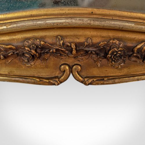 ANTIQUE WALL MIRROR MIDSIZED ITALIAN GILT FRAME VANITY 19TH CENTURY C1900 - ADDITIONAL PHOTO 3